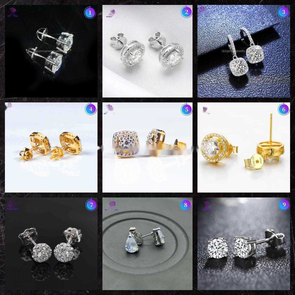 Custom Fashion Finey Jewelry Sterling Sier Earrings Ice Out Vvs Moissanite Diamond Earring for Woman H260202
