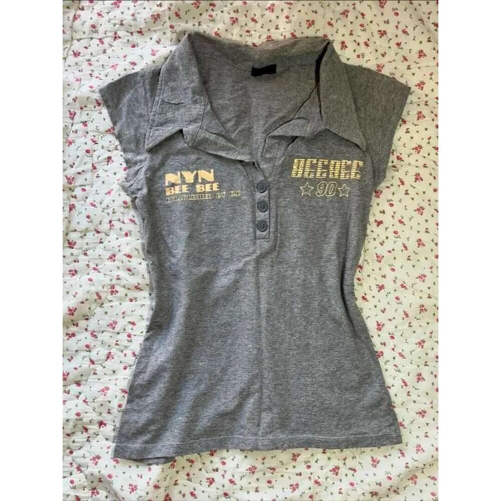 Streetwear Punk Vintage 90s Clothing Women Letter Casual Short Sleeve T-shirts Korean Fashion Bady T-shirts Woman Gothic Y2k Clothing