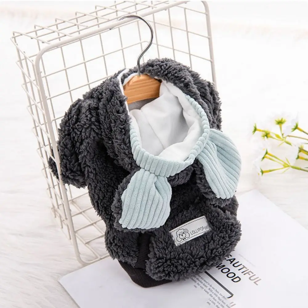 Cute Bear Ear Winter Dog Hoodie Soft Warm Dogs Coat Jacket Thickened Comfortable Puppy Plush Sweater for Cat Dogs