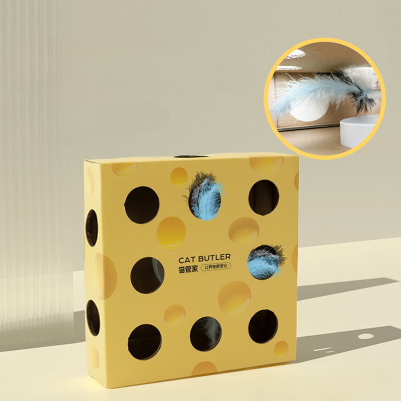 Pet Items Cheese Box Toy Cat Toy Self-pleasure and Boredom Relief Electric Cat Tease Stick Whack-a-mole Interactive Cat Toys