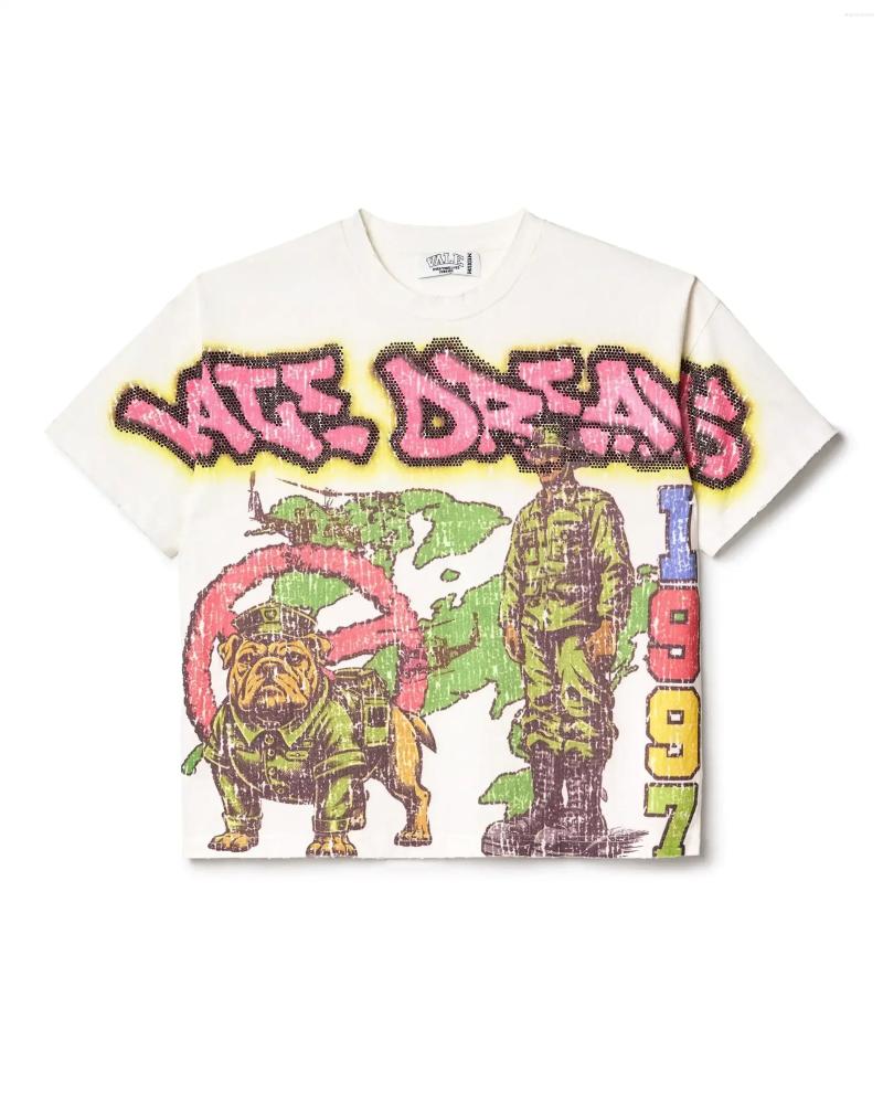 Men's T Shirts Vintage Big Graphic Oversized Top Harajuku Gothic American All Cotton Short Sleeve Shirt Men Clothing