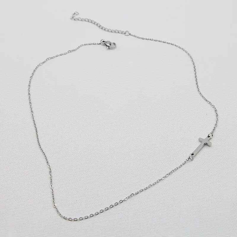 VILLWICE New Fashion Cross Pendant For Women Stainless Steel Faith Choker Necklace Gold Plated Religious Jewelry Gift