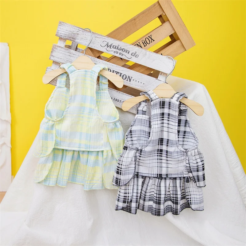 Small Dog Dress Cat Skirt Summer Pet Clothes Chihuahua Yorkshire Pomeranian Shih Tzu Maltese Schnauzer Puppy Dresses Costume XS