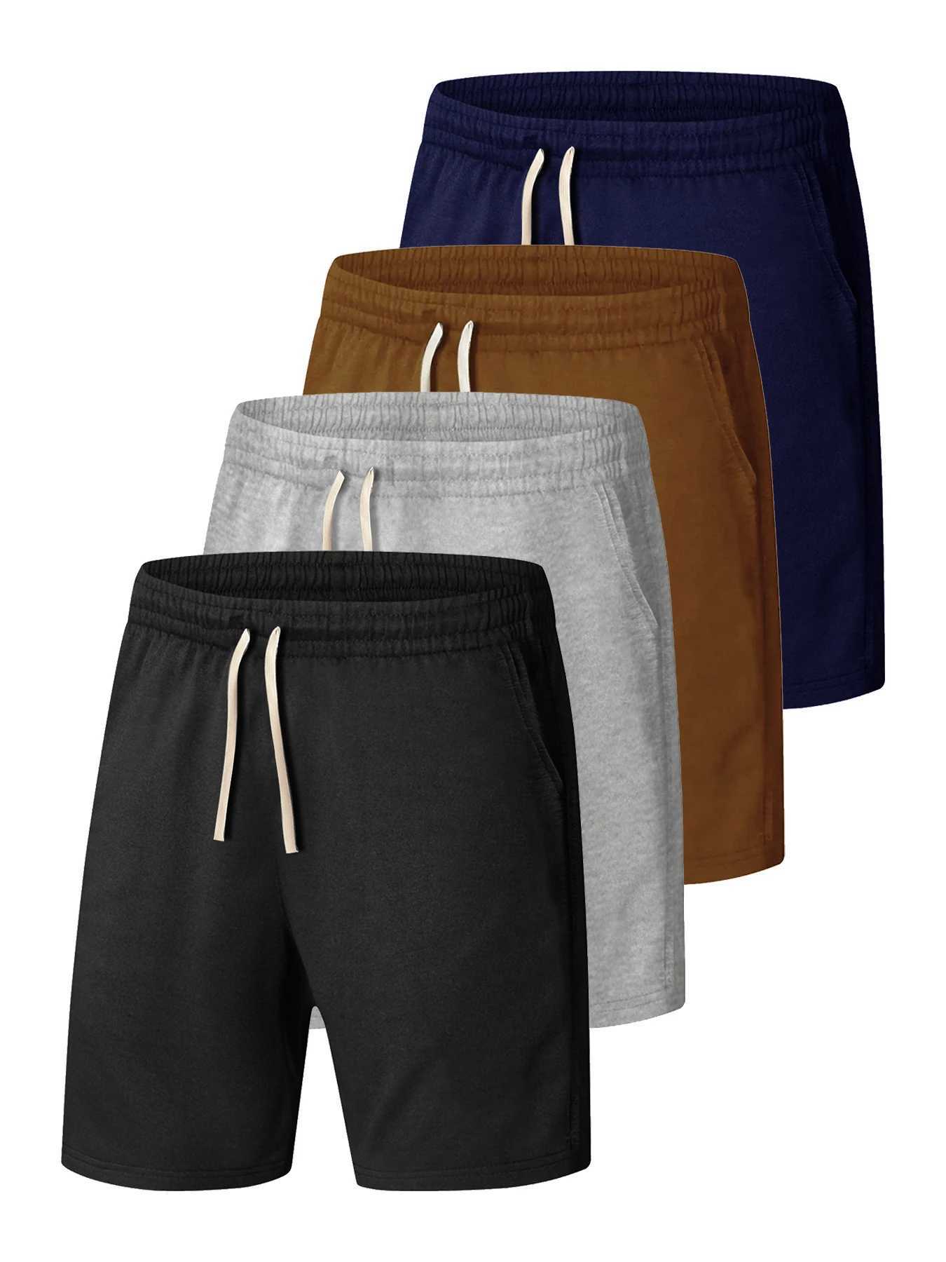 Mens Shorts Casual Pants Summer New Solid Color Lace-up Sweatpants Outdoor Running Jogger Fitness Workout Knee Length ShortXJ250304