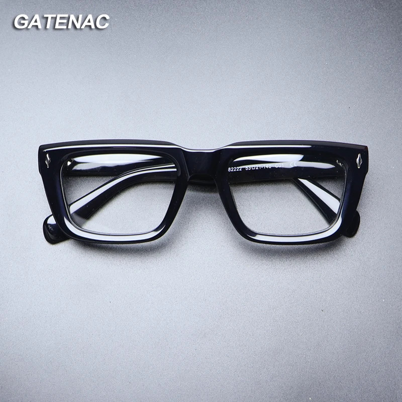 Thicken Acetate Glasses Frame Men Quality Vintage Square Myopia Prescription Optical Eyeglasses Frame Retro Eyewear 250303