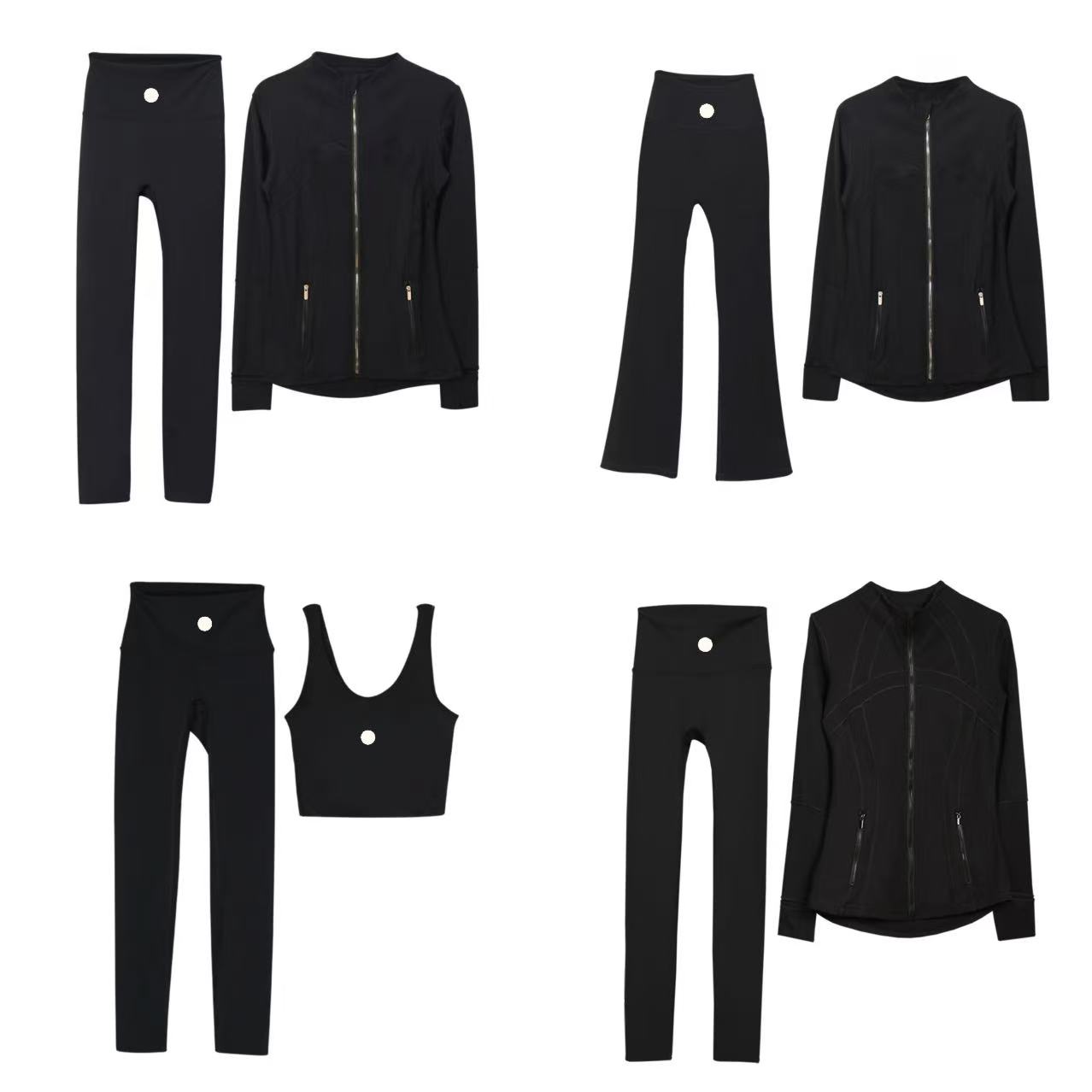 New Set Gym Set And Designer Yoga Jacket Workout Elastic Waist Leggings Fiess Quick Dry Fiess Activewear Sweatshirt Zip Up Sportwear Hot Sell