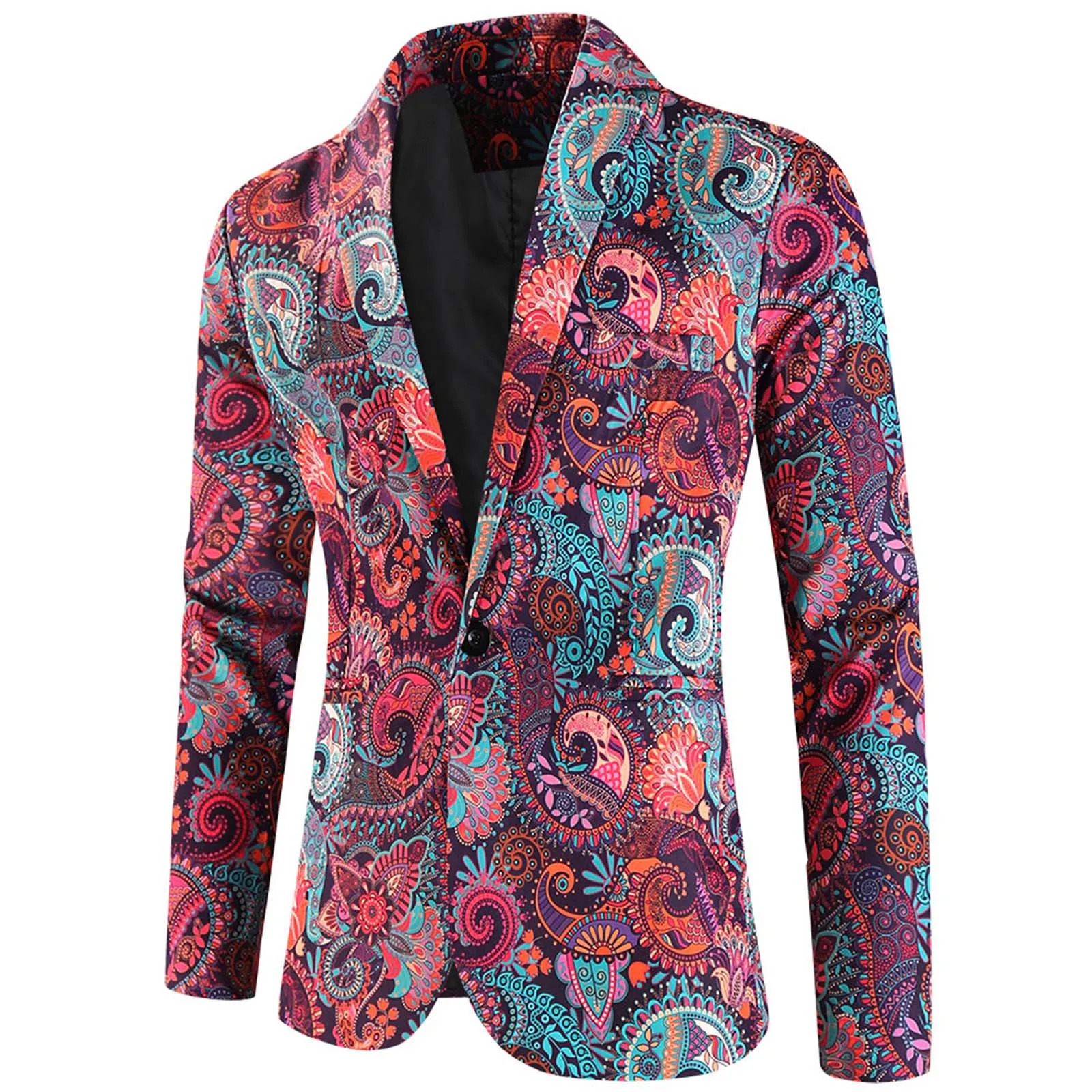 Printed Blazer Coats MenS Long Sleeve Lapel Suit Jackets Autumn Winter Slim Fit Outwear Casual Business Fashion Jacket 250304