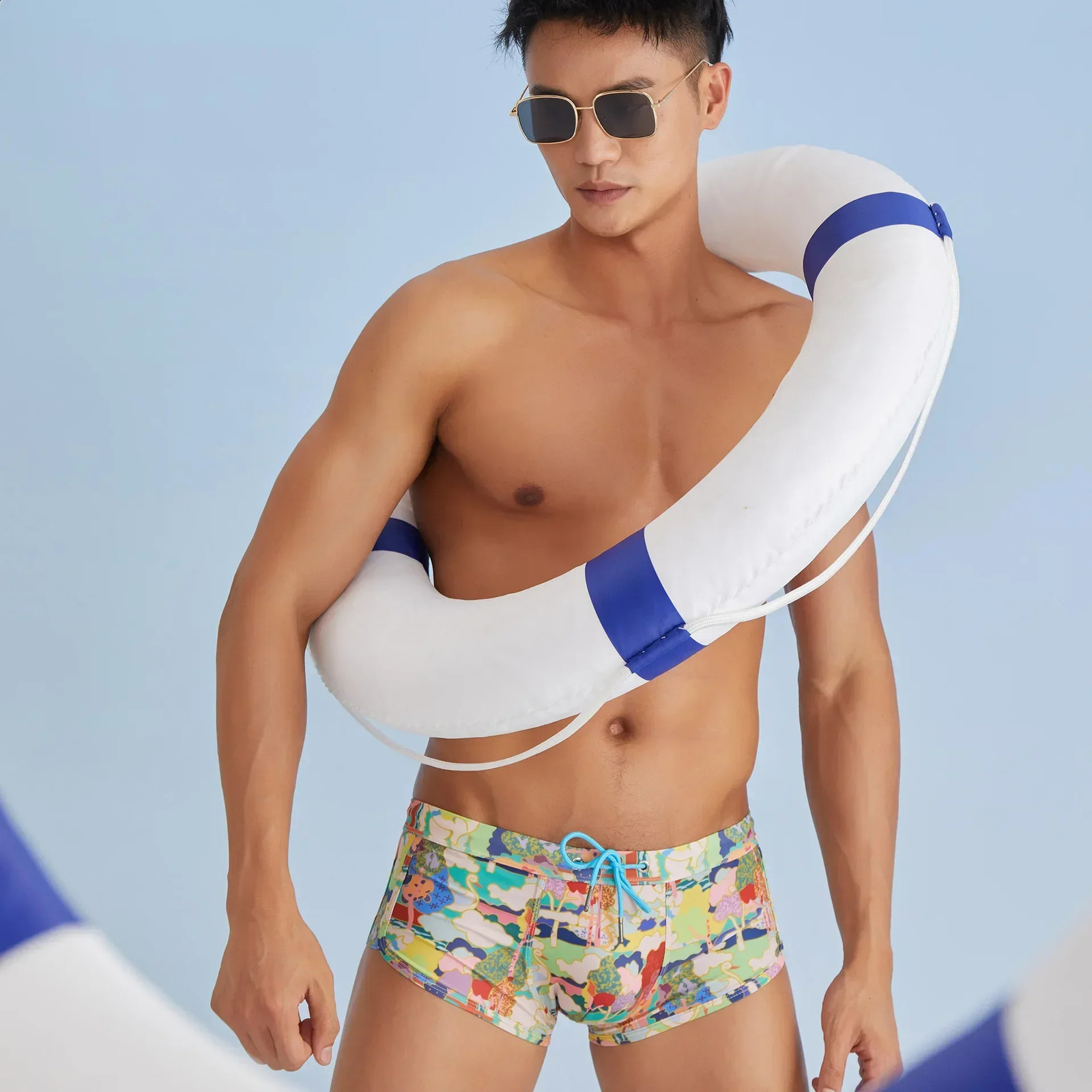 Mens Swimming Trunks Youth Fashion Printed Swimsuit Teenager Skin Friendly High Quality Cool Feeingl Commfy Hop Spring Swimwear Z260313