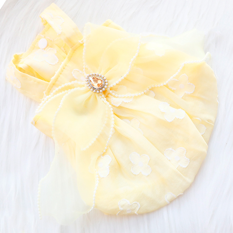 Dog Princess Dress Elegant Small Dog Apparel Spring Summer for Teddy Clothes