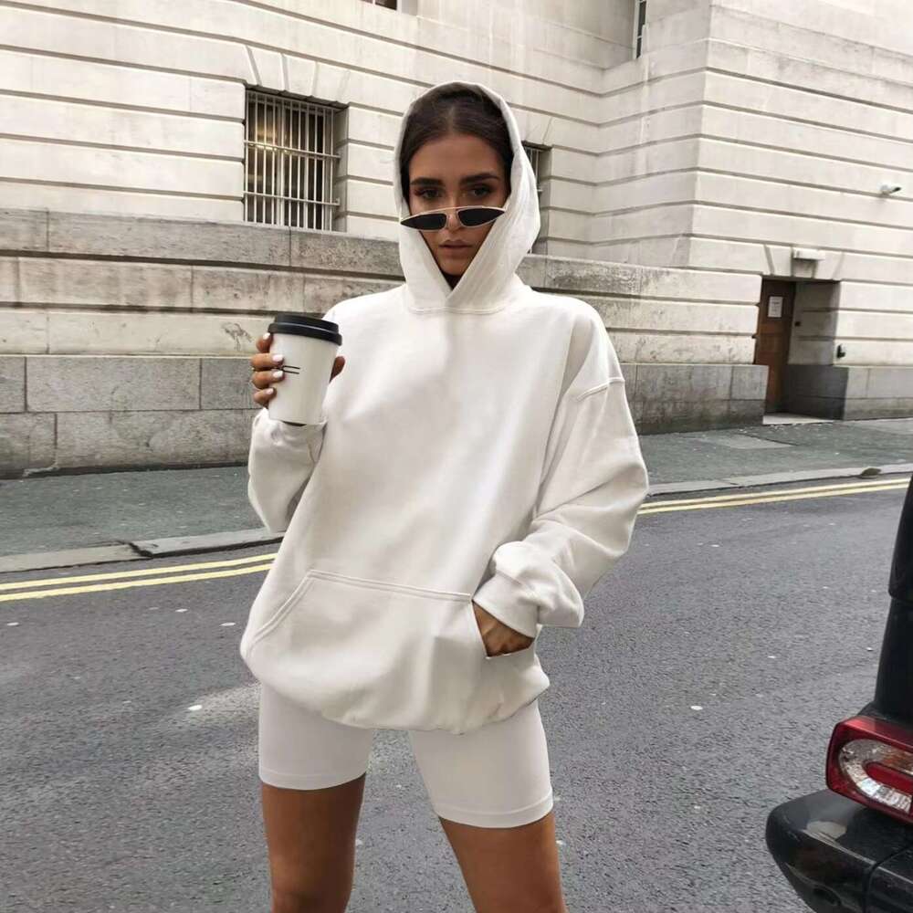 Spring Solid Plain Multi-Colored Pullover Longsleeve Pocket Custom Hoodie For Women