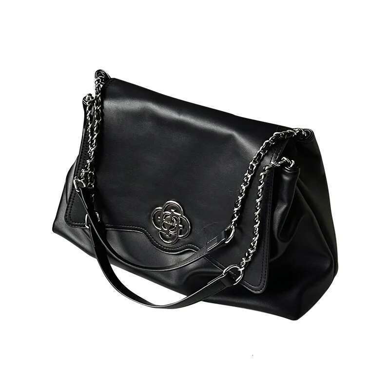 Simple Manufacturers Own Brown Black White Large Capacity Shoulder Chain Tote Bag