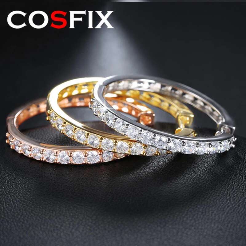 COSFIX Earring for D Color Women Stud Women's Full Moissanite Hoop Earrings