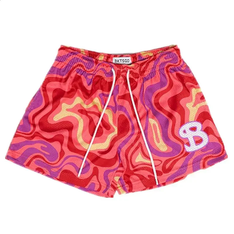 2024 BKTSQD summer mens shorts men and womens fashion beach seaside sports mesh quickdrying quarter pants 250305