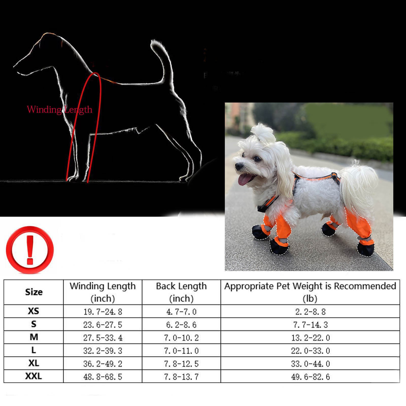 Water Proof Dog Shoes Dog Protectors Shoes With Suspenders Slip Reflective Dog Boots Adjustable Pet Clothes for Small Dogs Girl
