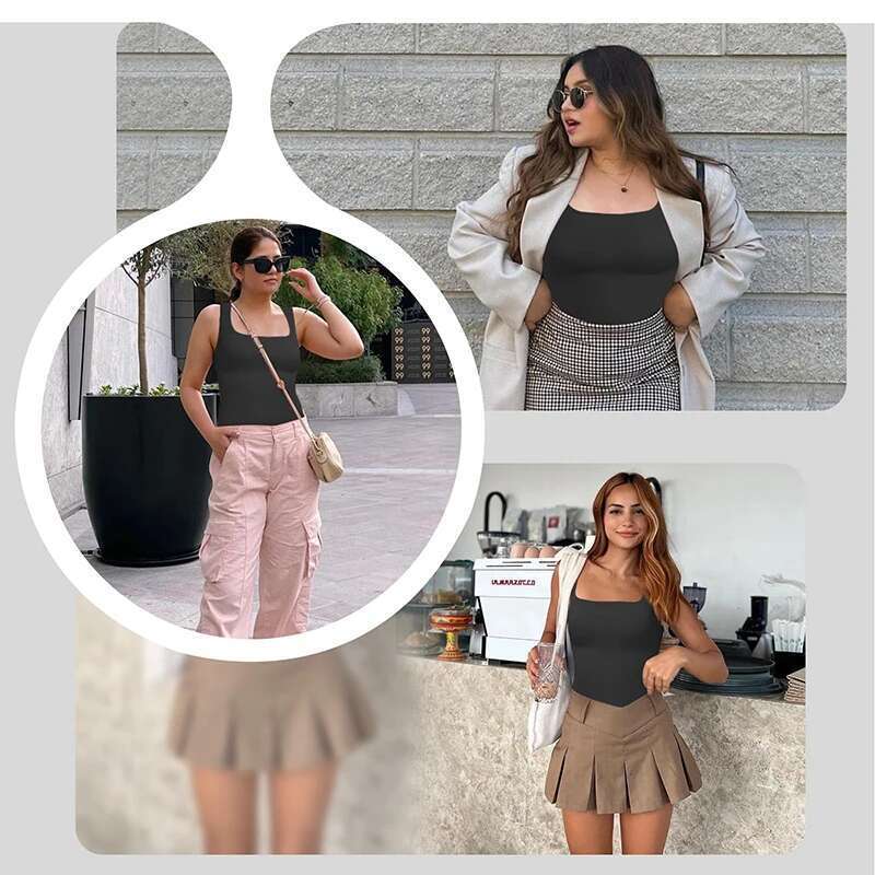 PCS 1/2 Shapewear Tummy Control Tank Top Compression Tanks For Women Square Neck Seamless Body Shaper Camisole Cami Tops KLMY