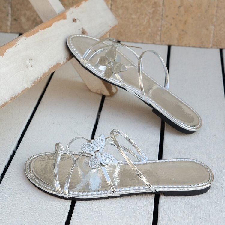Women's casual 2025 plus size sandals new spring/summer flat top bow ddmykukumalu