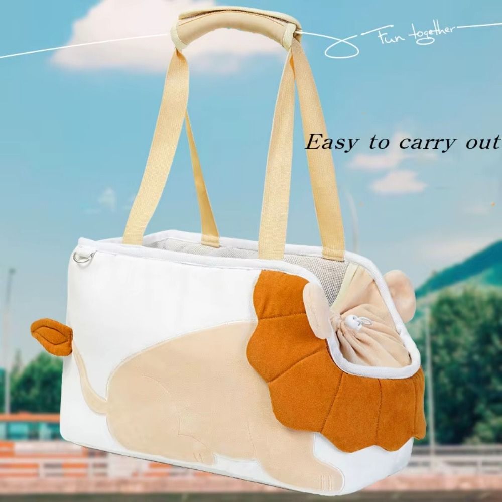 Lion Design Soft Cat Carriers Safety Zippers Adjustable Portable Pets Handbag Breathable Comfortable Travel Dog Tote Bag Travel