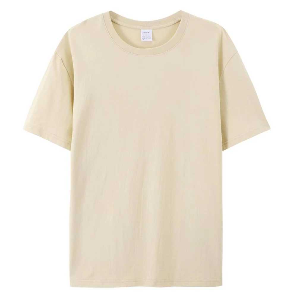 Plain 100% Cotton T Shirt Men High Quality Wholesale Short Sleeve T-shirts Unisex Crew Neck Tshirt For Men Playeras De HombreT250305