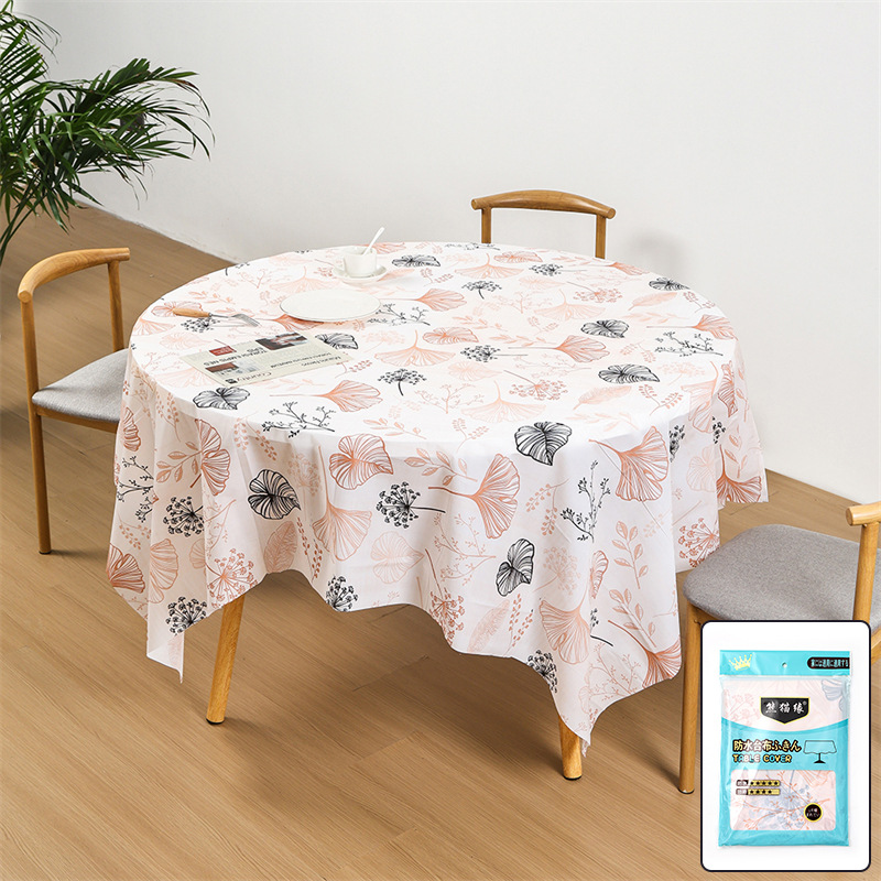 Portable Pastoral Style Disposable Plastic PE Square Thickened Tablecloth