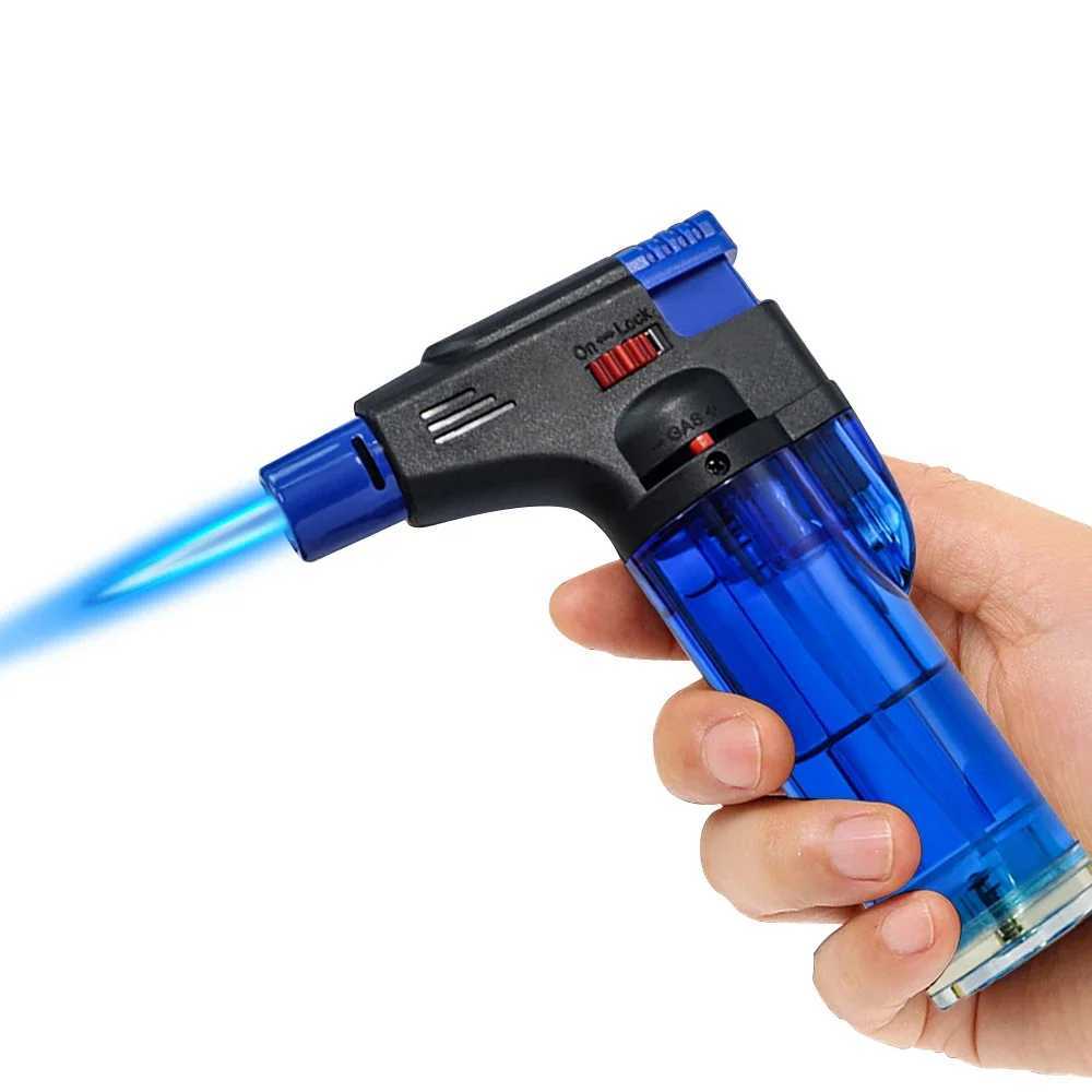4pcs Torch Lighter Jet Flame Butane gas Mini Refillable Windproof Lighters for BBQ Kitchen Candle Fireplace GrillT250305