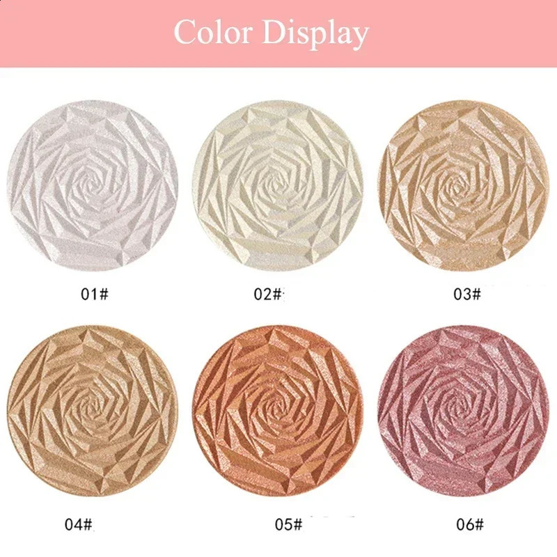 6 Colors Highlighter Powder Diamond Glitter Palette Makeup Face Contour Shimmer Ginger Highlight Cosmetics 250219