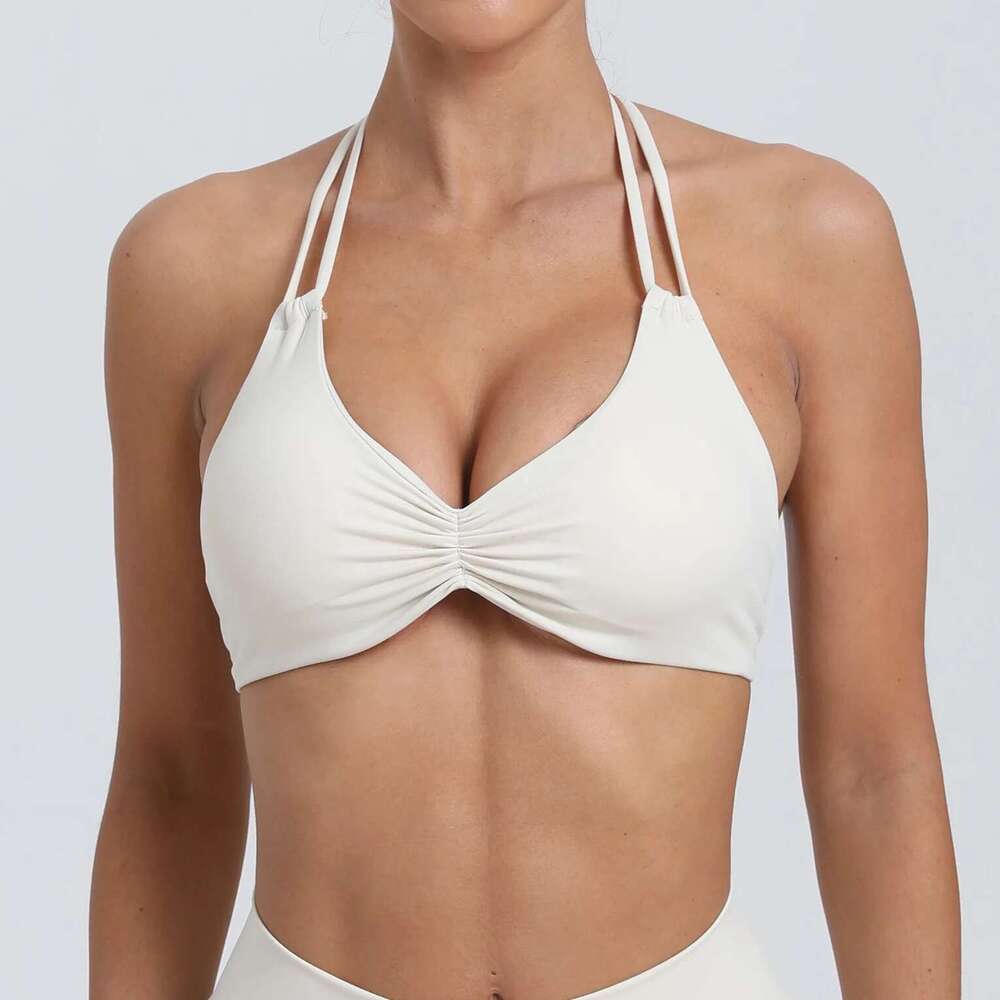 Sports Sexy Women Halter Top High Support Impact Push-Up Open Back Wear Running Fiess Bra Yoga Tops Workout Underwear Kl-My