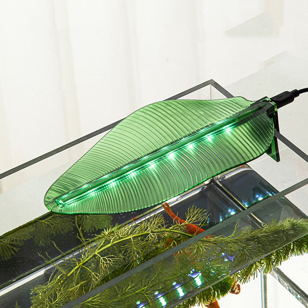 USB Powered Banana Leaf Aquarium Clip Lamp Adjustable Portable LED Fish Tank Clip Lamp Energy Saving Plant Lamps