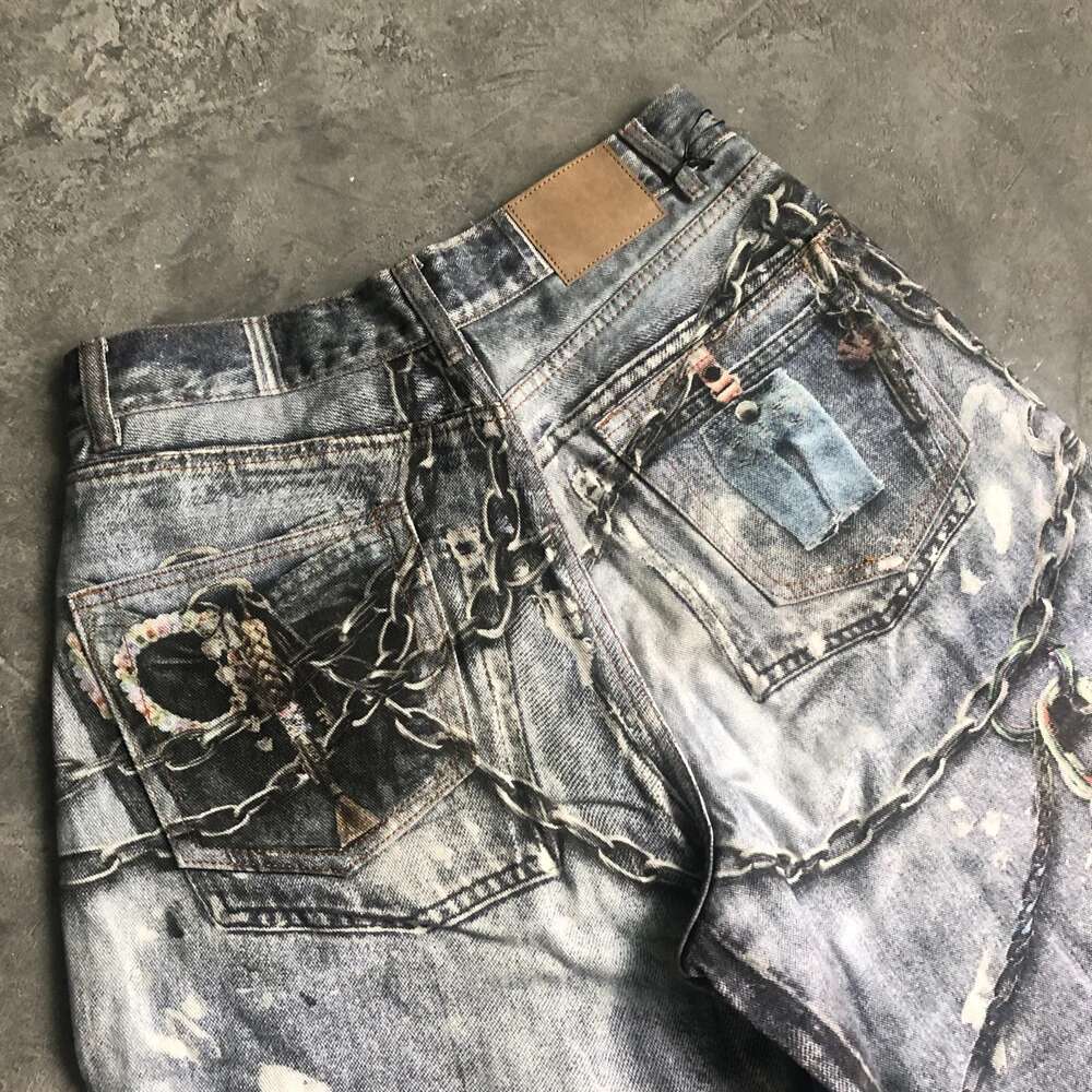 Frog Drift Fashion Streetwear Best Quality Jeans Casual Loose American Style Vintage Printed Trousers Graffiti Pants For Men