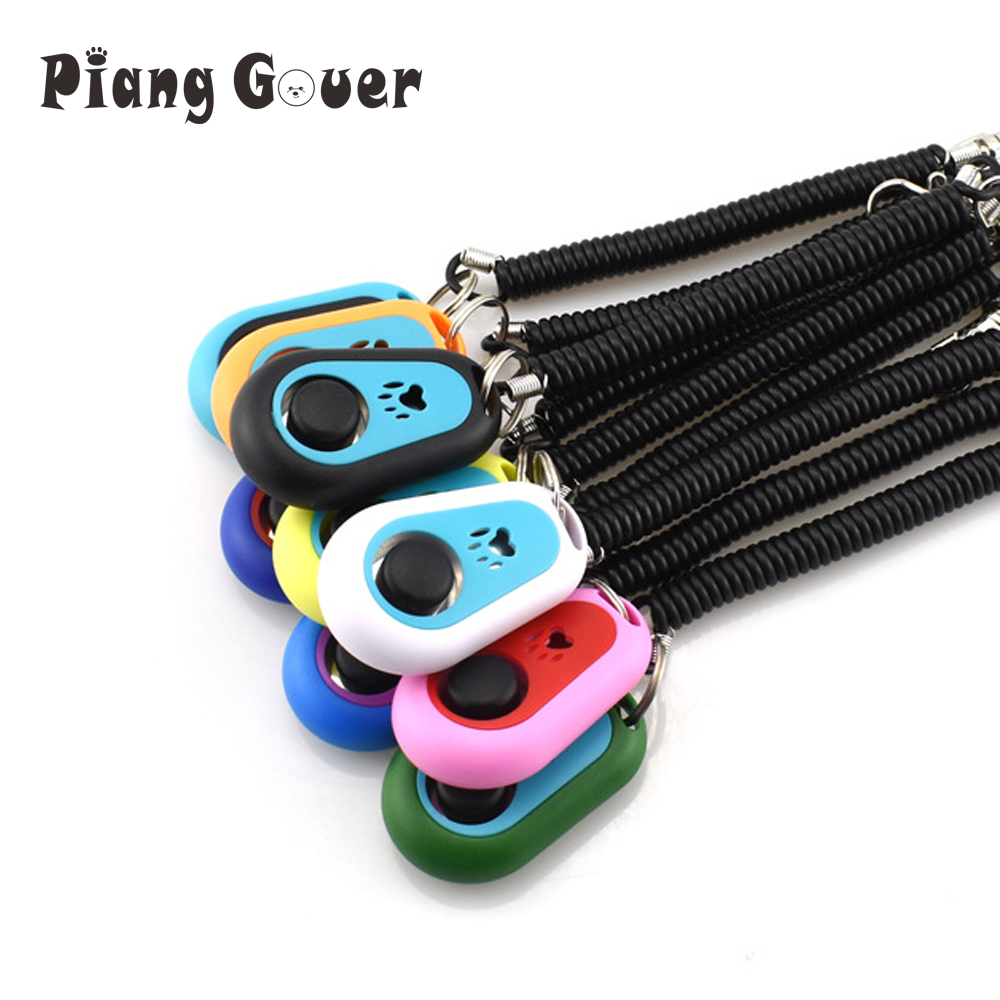 New Color Clicker Pet Dog Cat Paw Pattern Keyring Portable Sound Pet Training Clickers Supplies