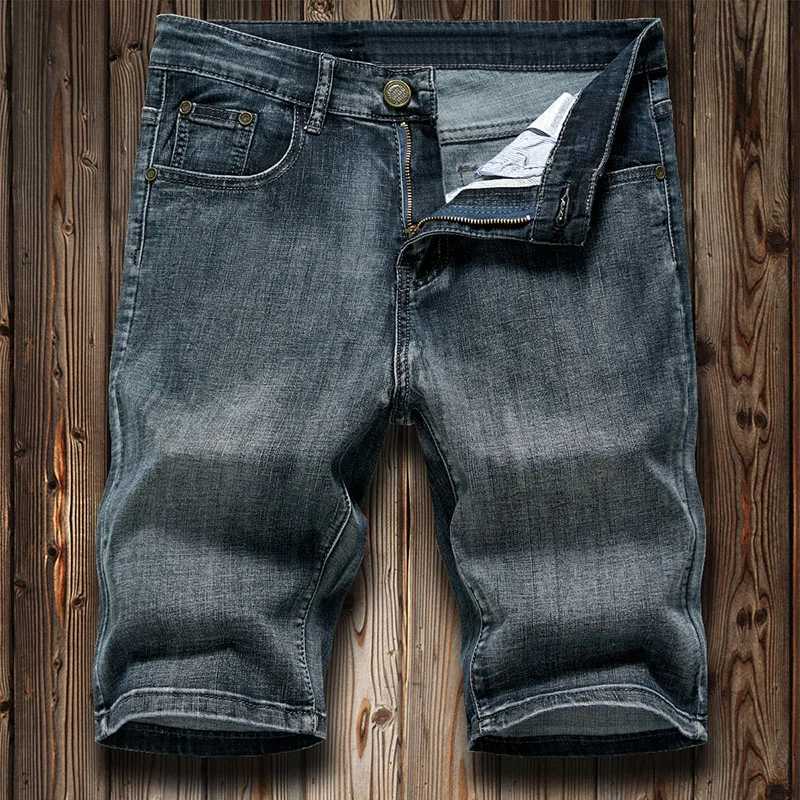 Korean Version Man Brand Blue Shorts Classic Mens Denim Shorts Knee Pants Straight Sports Casual Short Pants Plus Size 28-40T250305