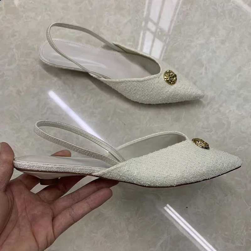 Spring Pointed Toe Wen Slingbacks Heel Wen Shoes Y250304