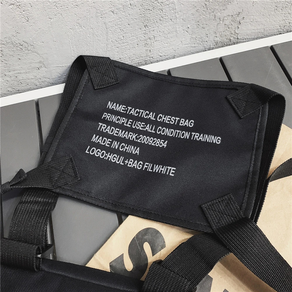 Unisex Streetwear Vest Chest Bag Oxford Cloth Waistcoat Hip Hop Shoulder Pouch 250227
