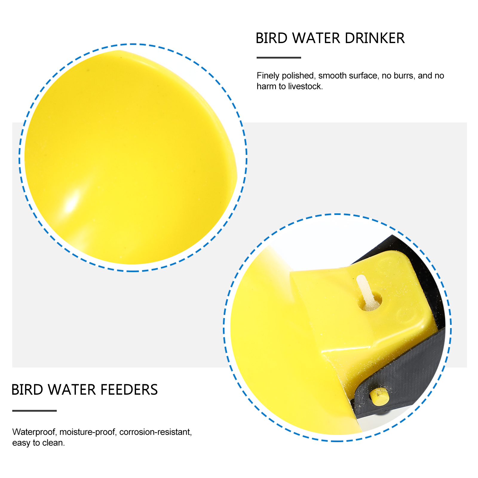 10 Pcs Bird Feeder Pigeon Chicken Drinking Fountain Supplies Self Drinker Water Bowl Accessories Feeders Yellow