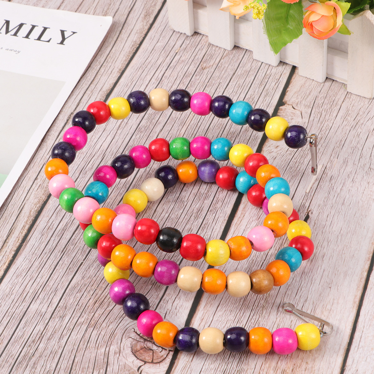 Budgie Food Bird Toy Talking Cactus Hamster Chew Toys Parakeet Cage Accessories Wood Beads Parrot The