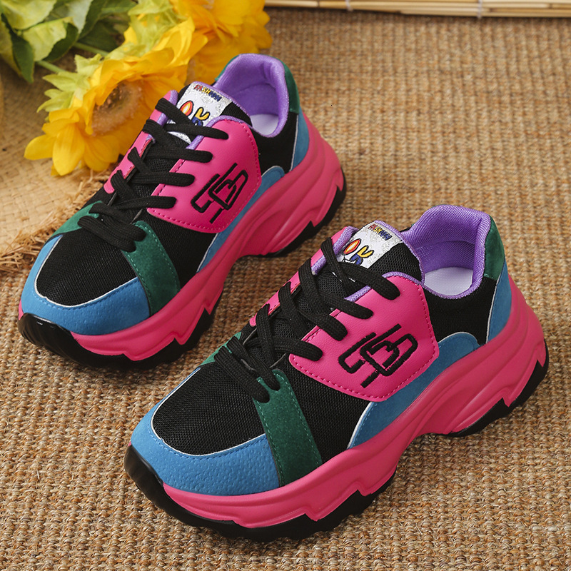 Sports with thick sole casual 2025 fashion new spring/summer plus size colored women's shoes ddmykukumalu