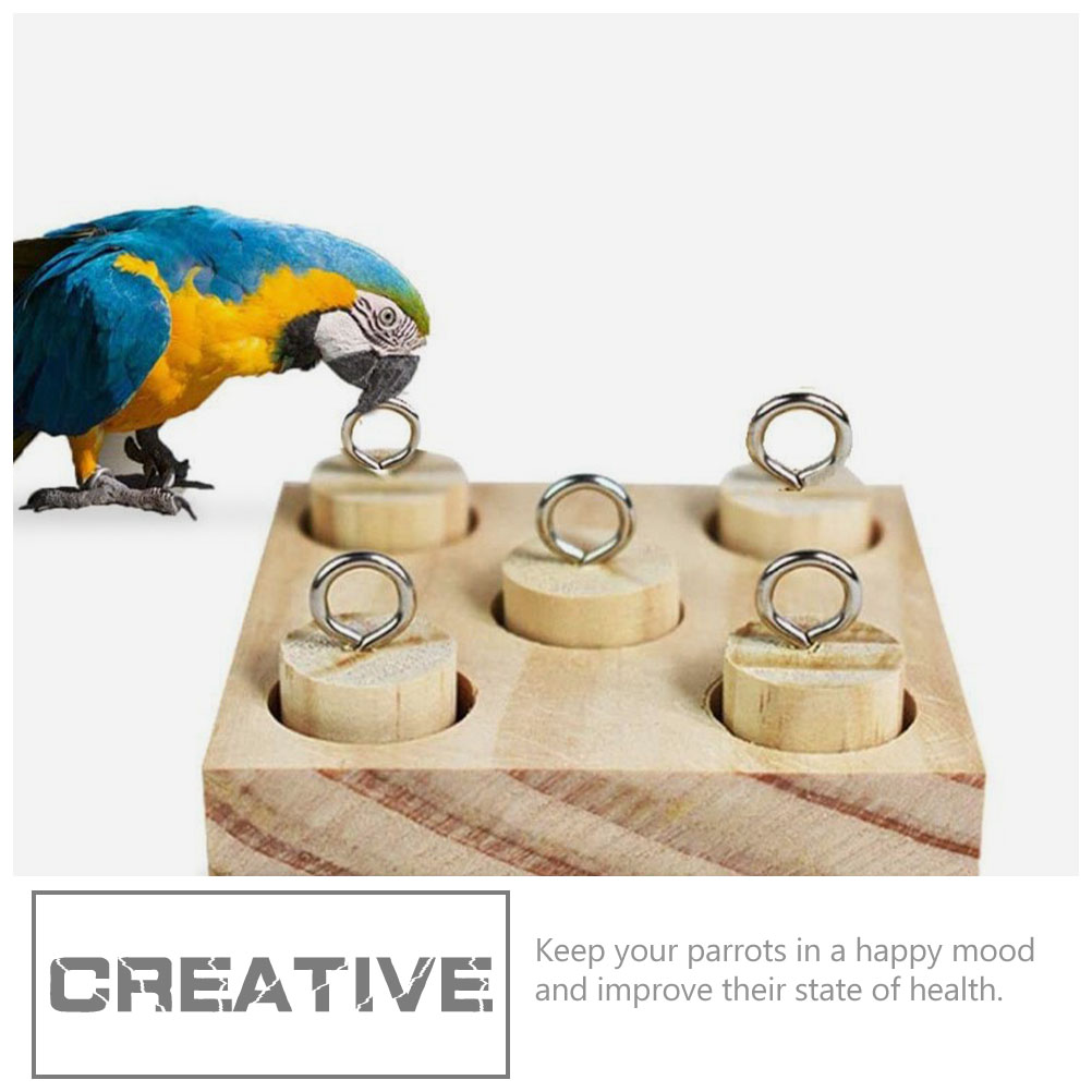 2 Sets Parrot Educational Toy Conure Toys Foraging Bird Train Supply Wood Intelligence