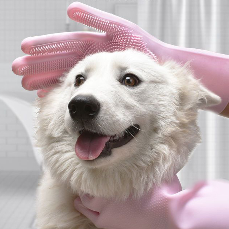 1Pair Pet Grooming Gloves Dog Washing Gloves Cat Bathing Supplies Pet Cleaning Gloves Pet Bath Massage Gloves Pet Supplies