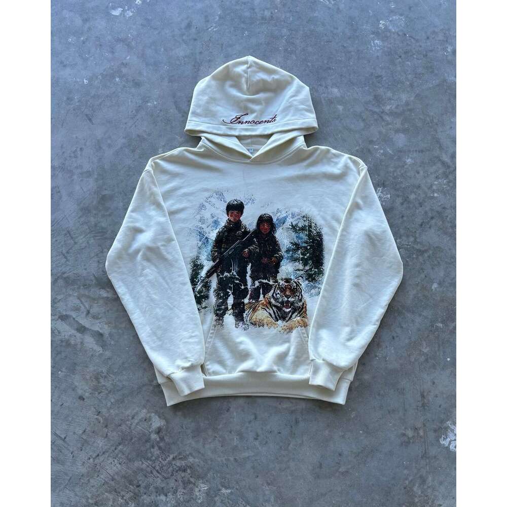 International Station Street Soldiers Casual Versatile Letter Embroidered Spring Printed Hoodie