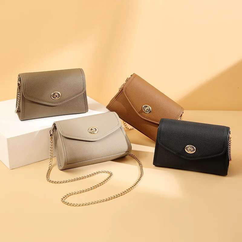 Women's Chain Simple Commuter Crossbody Fashion Small Square Leather Shoulder Bag