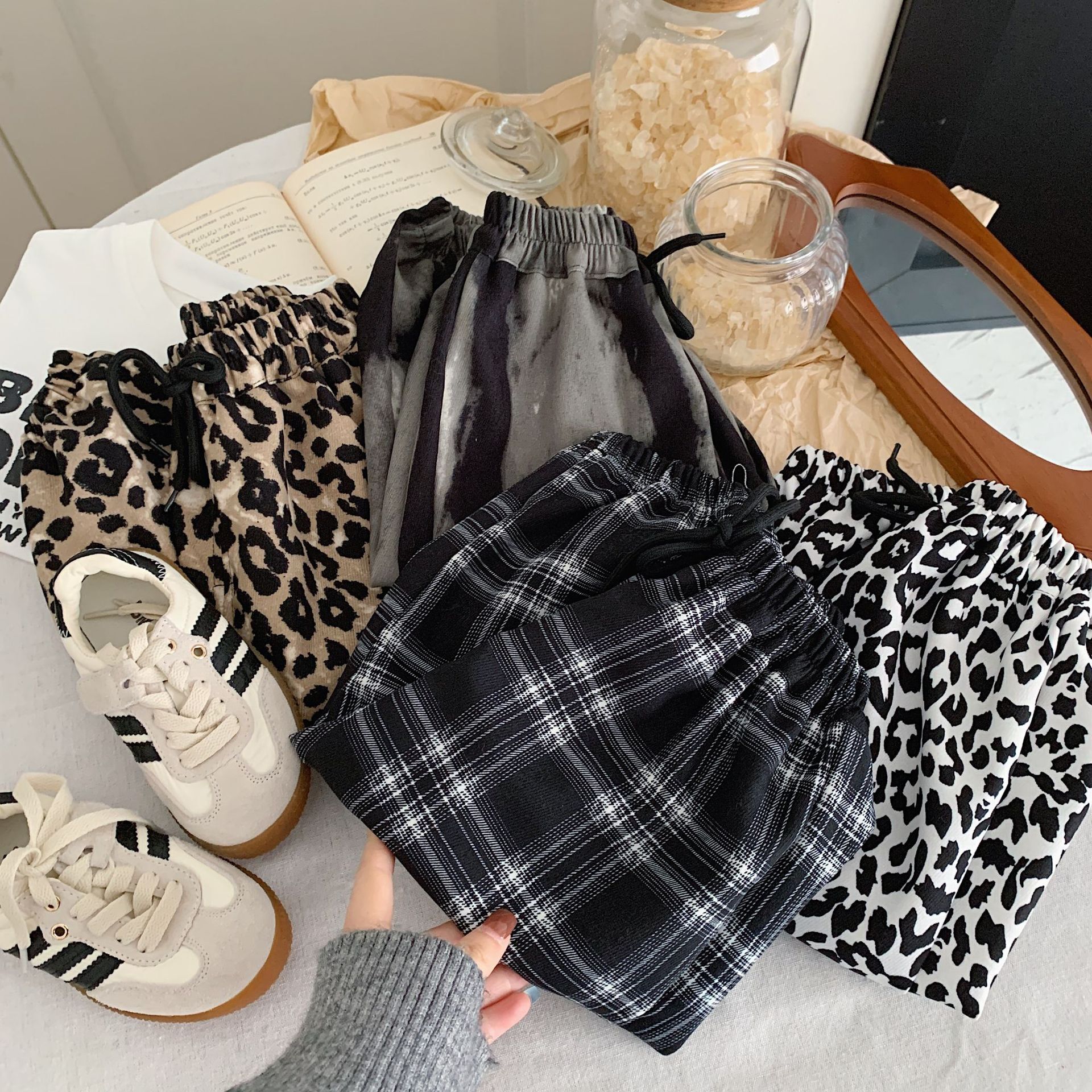 Ddmyshoesvip Spring Boys And Girls Korean Edition Leopard Pattern Trendy Casual Chinese Style Versatile Cool Pants
