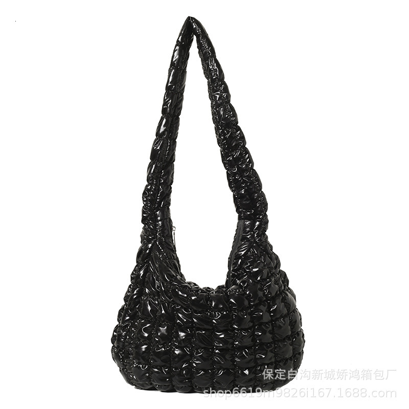 Korean Extra Large Folded Cloud 2024 New Fashion Shoulder Down Cotton Casual Crossbody Bag For Women