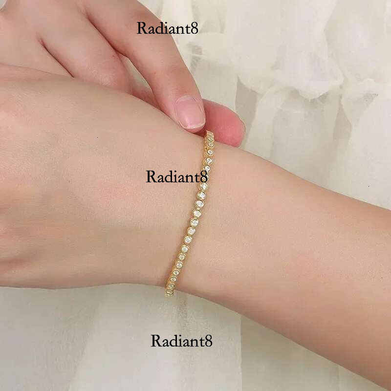 Certified 2mm Moissanite Tennis Bracelet 100% Sterg Sier Plated Gold Round Bubble Dia Bracelets for Women Men