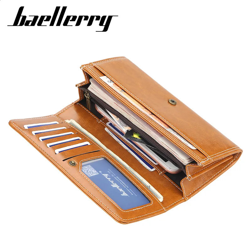 Fashion Simple Womens Leather Wallet With Zipper Coin Pocket Money Purse Long Phone Clutch Bag Ladies Card Holder For Woman 250305