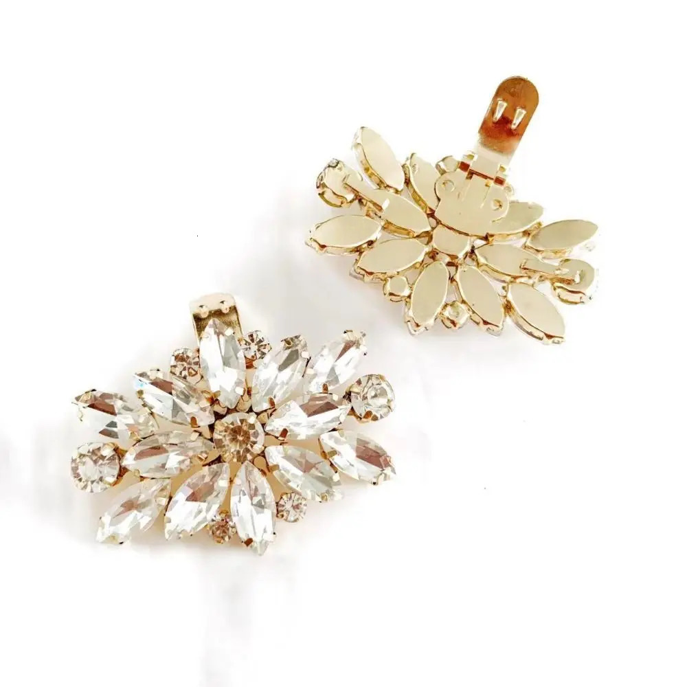 1 bridal shoe decoration clip accessory Rhine stone high heel charm buckle detachable wedding metal clip 250218