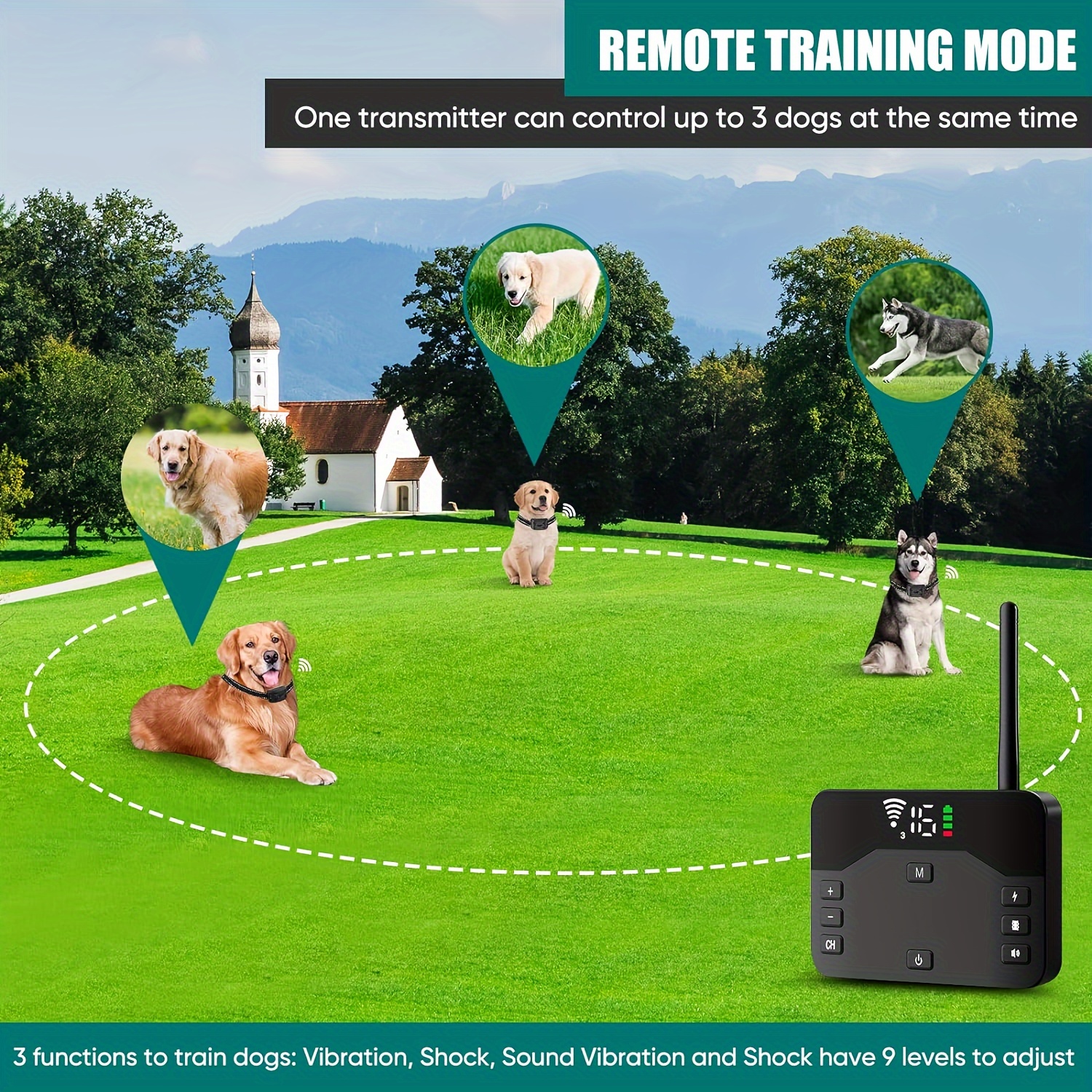 Electric dog collar Advanced Wireless Invisible Dog Fence Kit Including a Waterproof Training Collar and Boundary Marker Wireless Dog Fence dog kit do