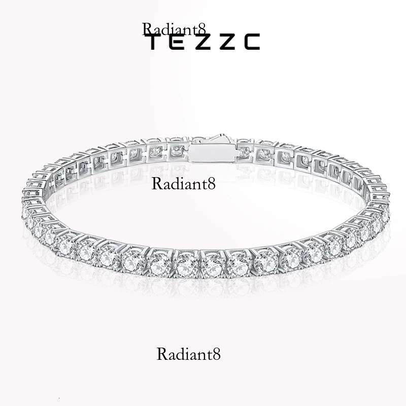 Tezzc 3-6.5mm New Style Full Moissanite Tennis Bracelet S Sterg Sier with GRA Dia Bracelets for Women Man engagement