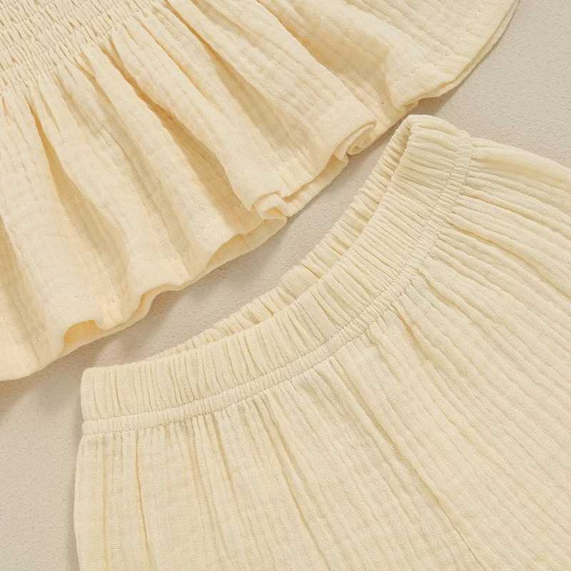 Citgeett Summer Toddler Girls Ruffles Shorts Set Sleeve Camisole Tops Elastic Waistband Shorts Outfits ClothesXJ250305