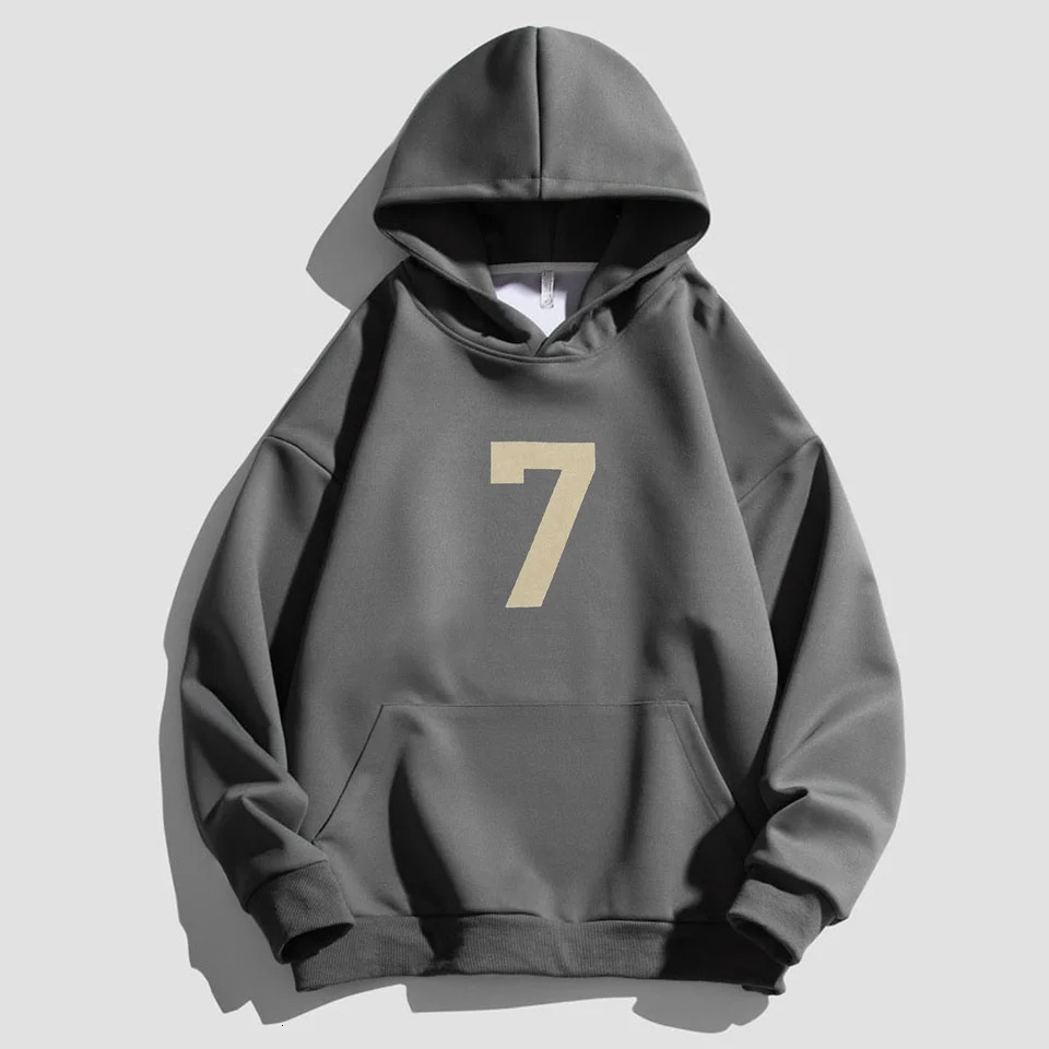 320 Of Grams Heavy CottonFOG CRAZY 7 Printed Vintage Hoodie Fashion Trend Warm FlEEce Mens Womens Tops 250304
