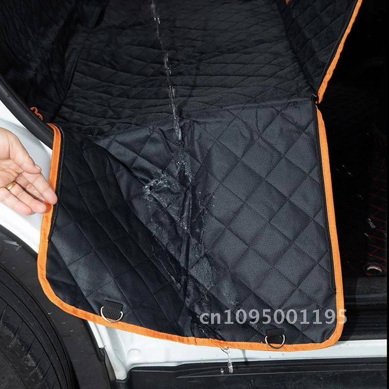 Dog Car Seat Cover Waterproof Mesh Cat Carriers Travel Mat Hammock Door Pet Side & Window Visual Protec Car Seat and with Zipper