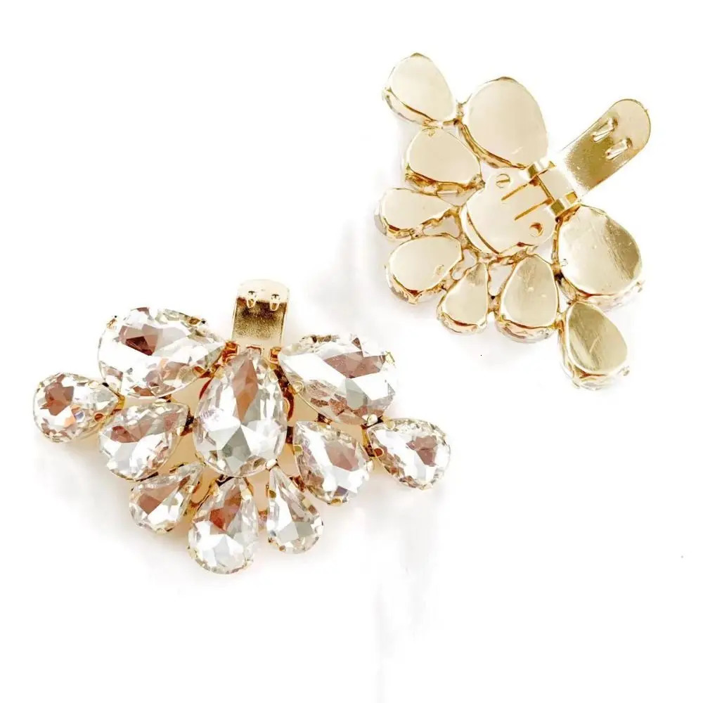 1 bridal shoe decoration clip accessory Rhine stone high heel charm buckle detachable wedding metal clip 250218
